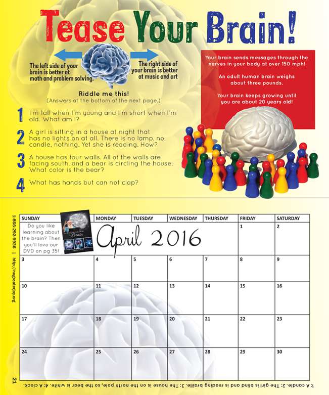 FREE Calendar Pages for April 2016