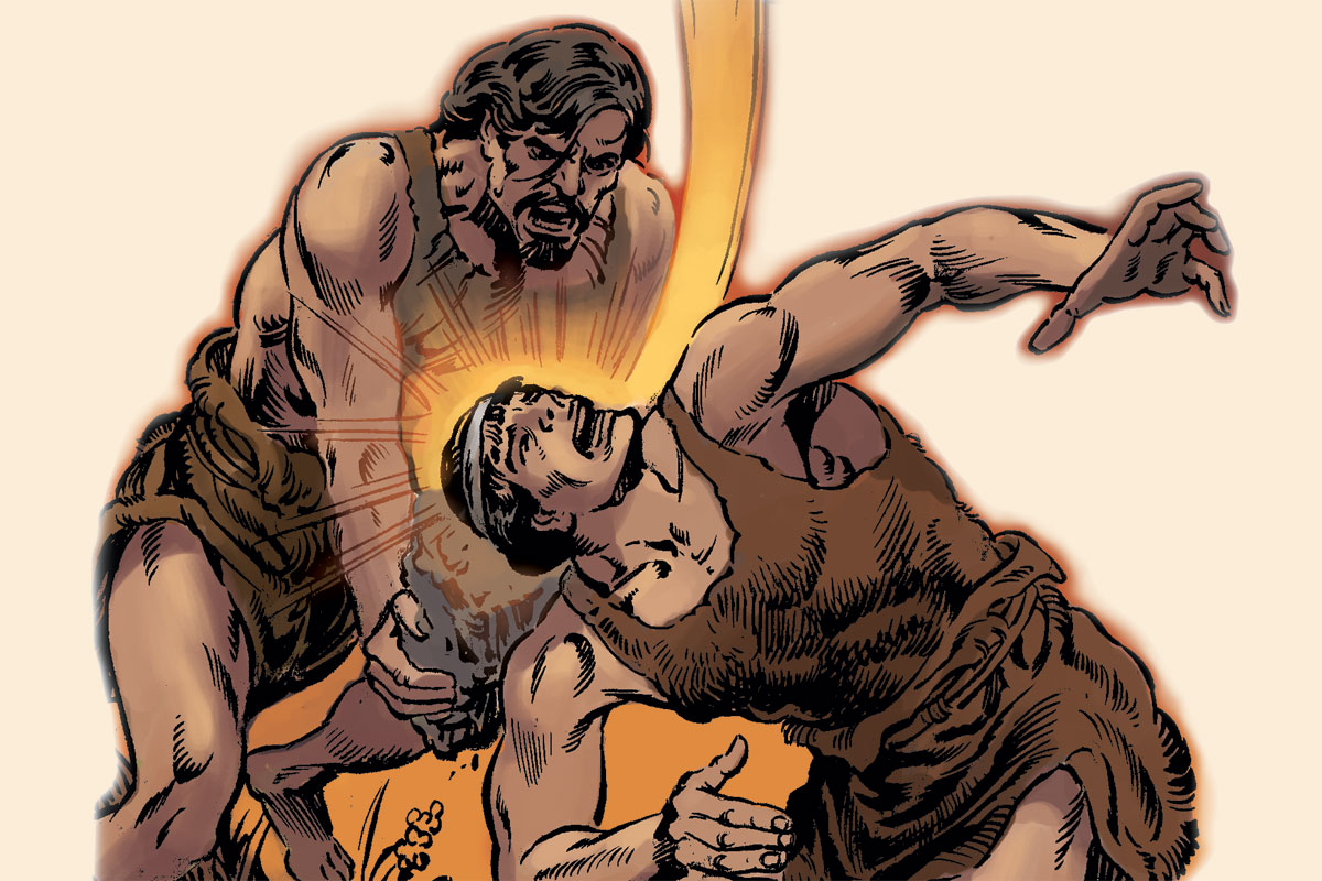 Cain and Abel illustration from the Good and Evil graphic novel comic book